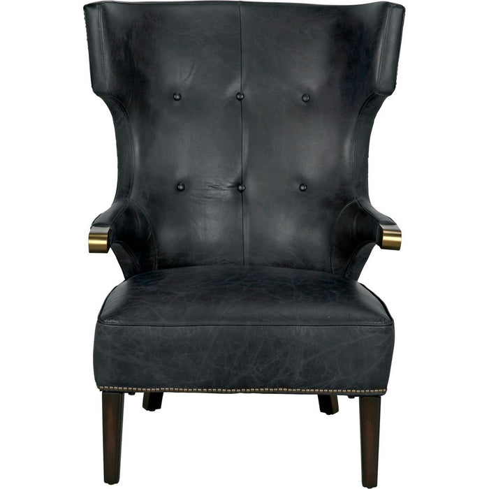 Noir Heracles Chair, Leather, 31" W