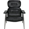 Noir Randers Arm Chair - Industrial Steel & Leather, 31" W