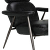 Noir Randers Arm Chair - Industrial Steel & Leather, 31" W