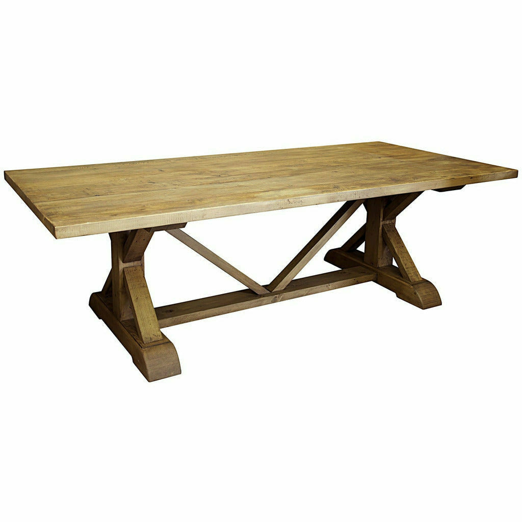 CFC Reclaimed Douglas Fir Modern Farmhouse X-Dining Table, 120" L