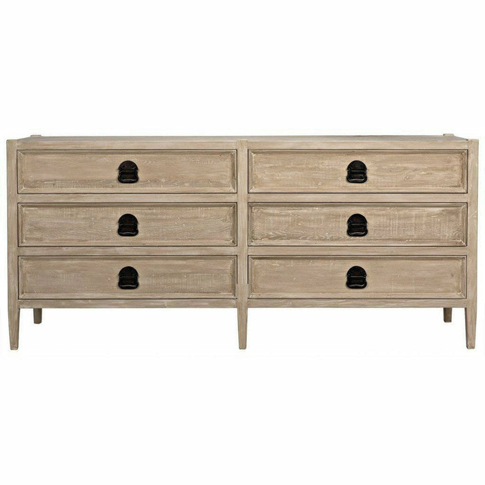 CFC Lewis 6-Drawer Reclaimed Lumber Dresser, Gray Wash-Dressers-CFC-Heaven's Gate Home, LLC