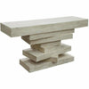 CFC Holt Stacked Reclaimed Lumber Console Table, Gray Wash-Console Tables-CFC-Heaven's Gate Home, LLC