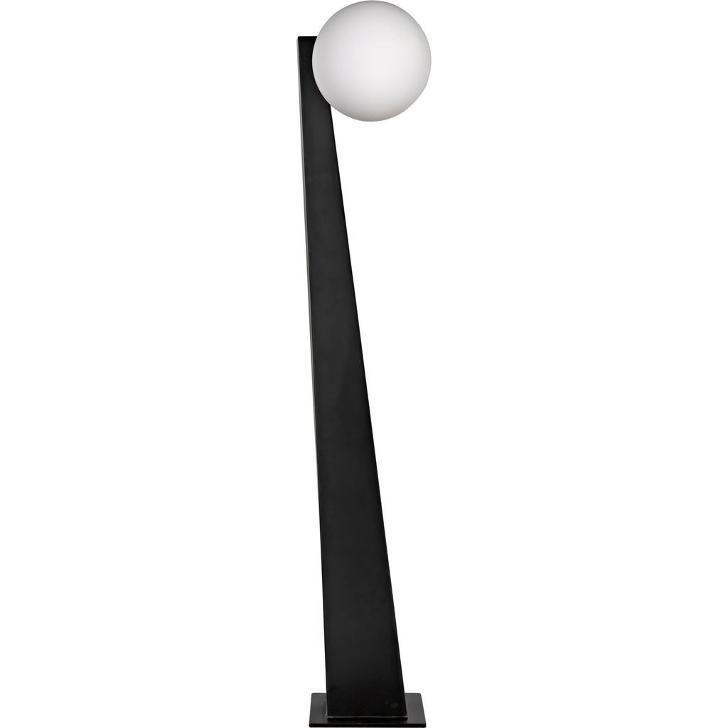 Primary vendor image of Noir Roy Floor Lamp, Black Metal - Industrial Steel & Frosted Globes