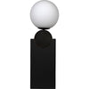Noir Kate Table Lamp, Black Metal w/ Antique Brass Accent, 8"