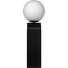 Noir Kate Table Lamp, Black Metal w/ Antique Brass Accent, 8"