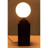 Noir Kate Table Lamp, Black Metal w/ Antique Brass Accent, 8"