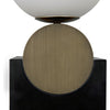 Noir Kate Table Lamp, Black Metal w/ Antique Brass Accent, 8"
