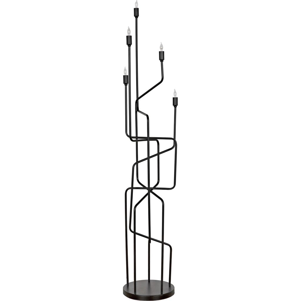 Primary vendor image of Noir Moriarty Floor Lamp, Black Metal - Industrial Steel