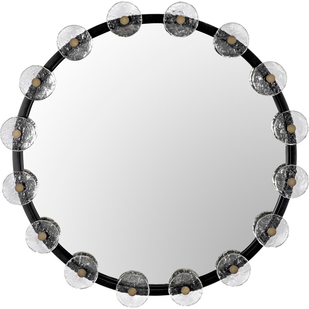 Primary vendor image of Noir Moira Mirror w/ Glass Details, Black Metal