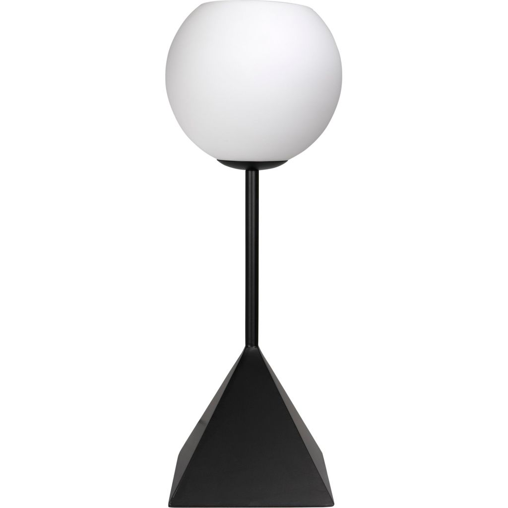 Noir Berlin Table Lamp - Insdustrial Steel & Frosted Glass, 10"