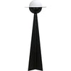 Noir Saturn Floor Lamp - Industrial Steel & Frosted Glass