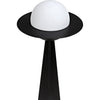 Noir Saturn Floor Lamp - Industrial Steel & Frosted Glass
