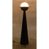 Noir Saturn Floor Lamp - Industrial Steel & Frosted Glass