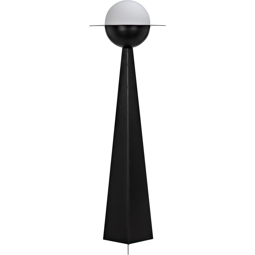 Primary vendor image of Noir Saturn Floor Lamp - Industrial Steel & Frosted Glass