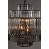 Noir Axa Chandelier - Industrial Steel & Crystals