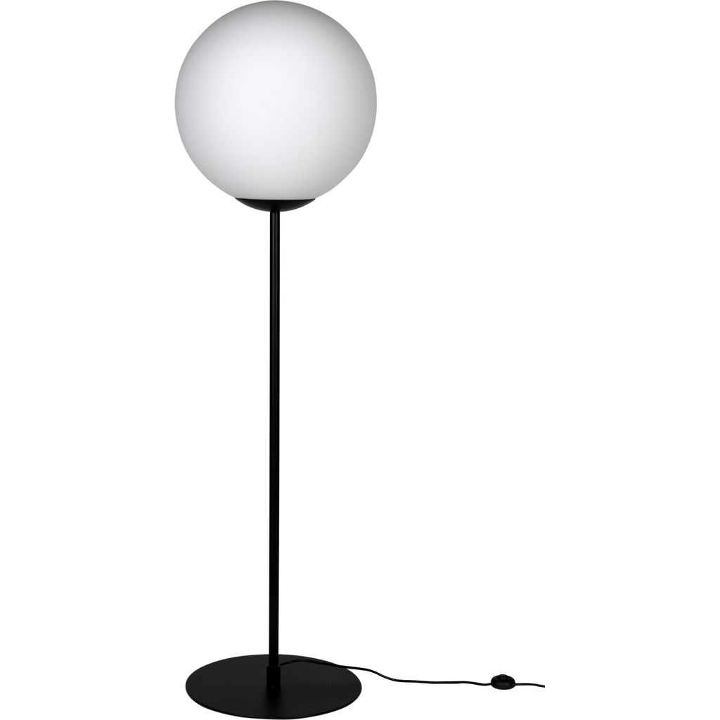 Noir Lazarus Floor Lamp - Industrial Steel & Frosted Globes