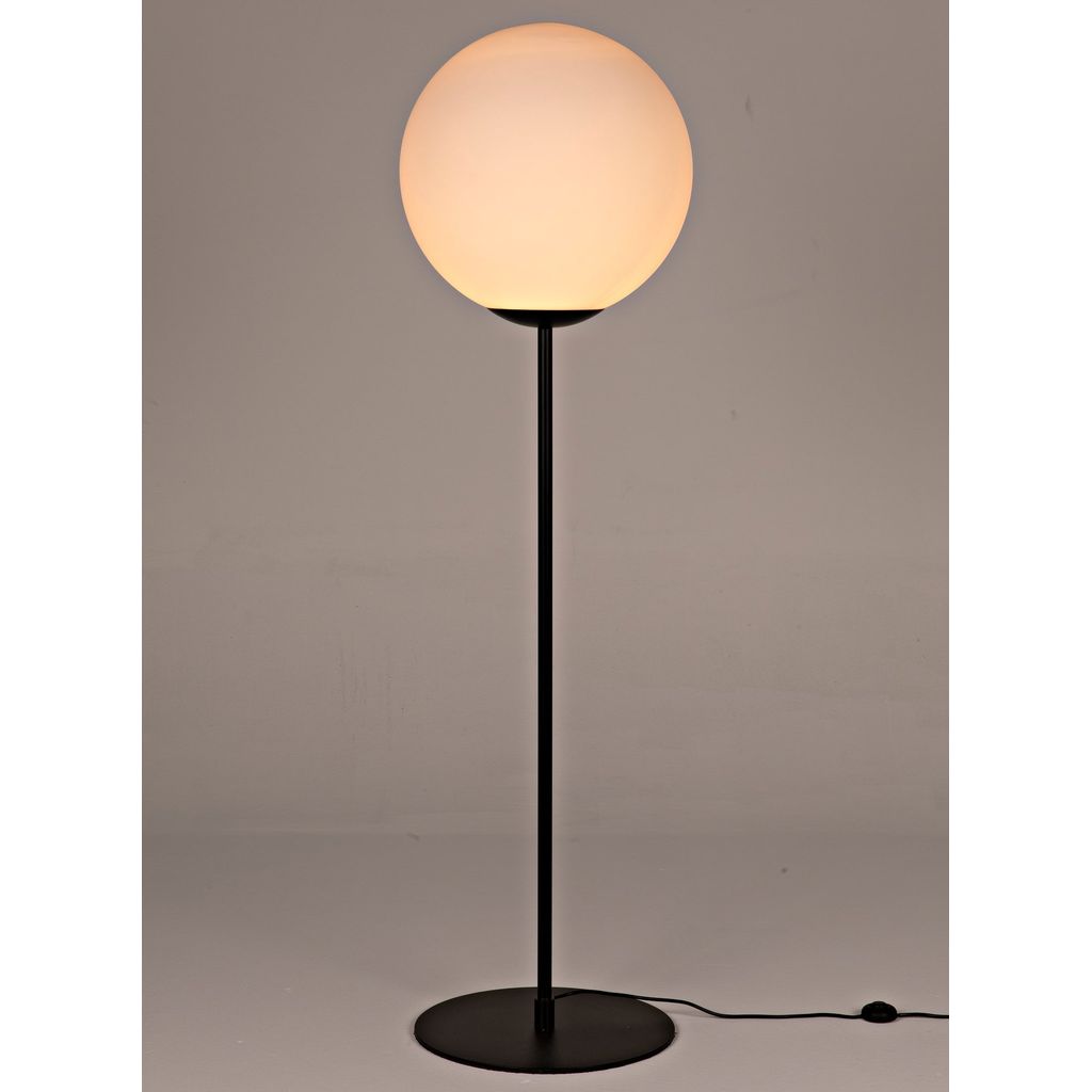 Primary vendor image of Noir Lazarus Floor Lamp - Industrial Steel & Frosted Globes