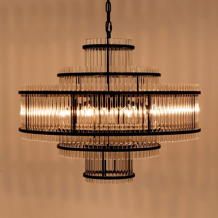 Primary vendor image of Noir Rowan Chandelier - Industrial Steel & Glass