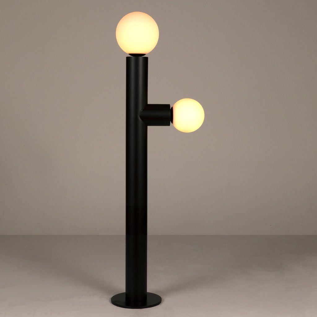 Primary vendor image of Noir Marlowe Floor Lamp - Industrial Steel & Frosted Globe