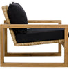 Noir Martin Chair, Teak Frame, Woven Seat, Black Woven Fabric, 28" W