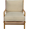 Noir Allister Chair, White US Made Cushions, 29" W