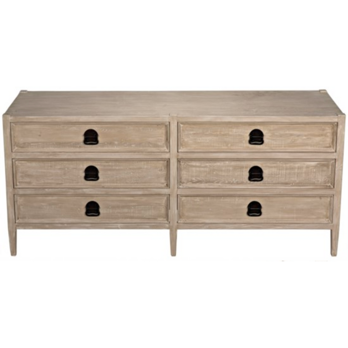 CFC Lewis 6-Drawer Reclaimed Lumber Dresser, Gray Wash-Dressers-CFC-Heaven's Gate Home, LLC