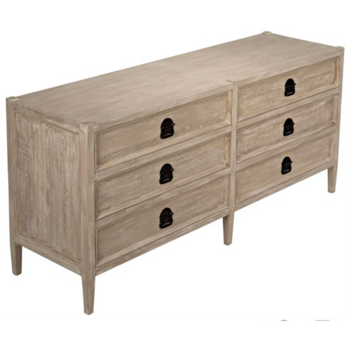 CFC Lewis 6-Drawer Reclaimed Lumber Dresser, Gray Wash-Dressers-CFC-Heaven's Gate Home, LLC