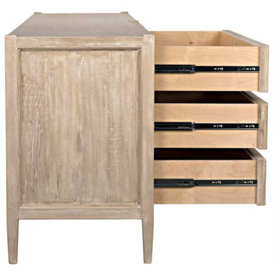 CFC Lewis 6-Drawer Reclaimed Lumber Dresser, Gray Wash-Dressers-CFC-Heaven's Gate Home, LLC