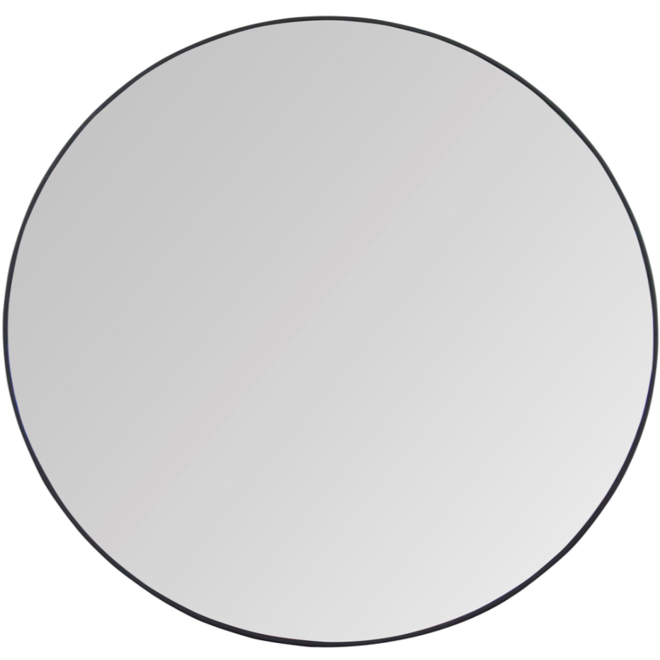 CFC Argie Modern Black Edge Reclaimed Steel Round Mirror, 48" Dia. (Large)