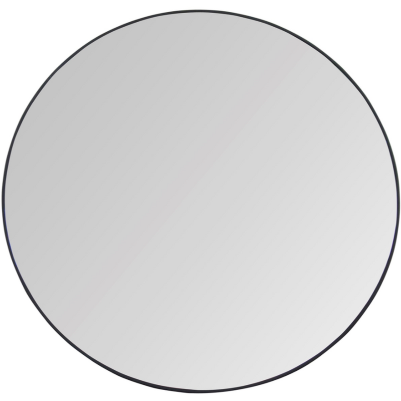 CFC Argie Modern Black Edge Reclaimed Steel Round Mirror, 48