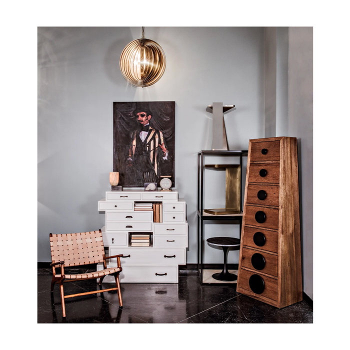 Noir Kamara Arm Chair, Teak with Leather