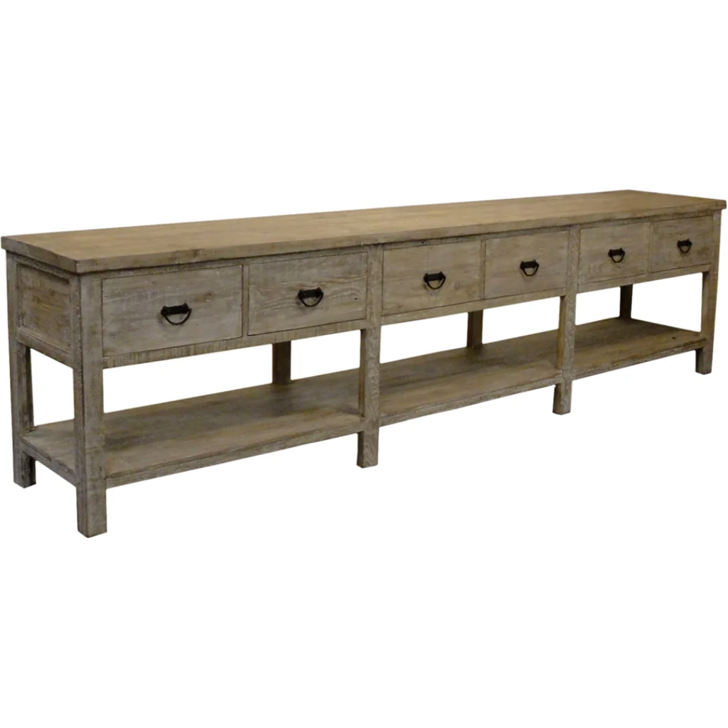 CFC Reclaimed Douglas Fir Martha Sideboard, 6 Drawer, 142" W