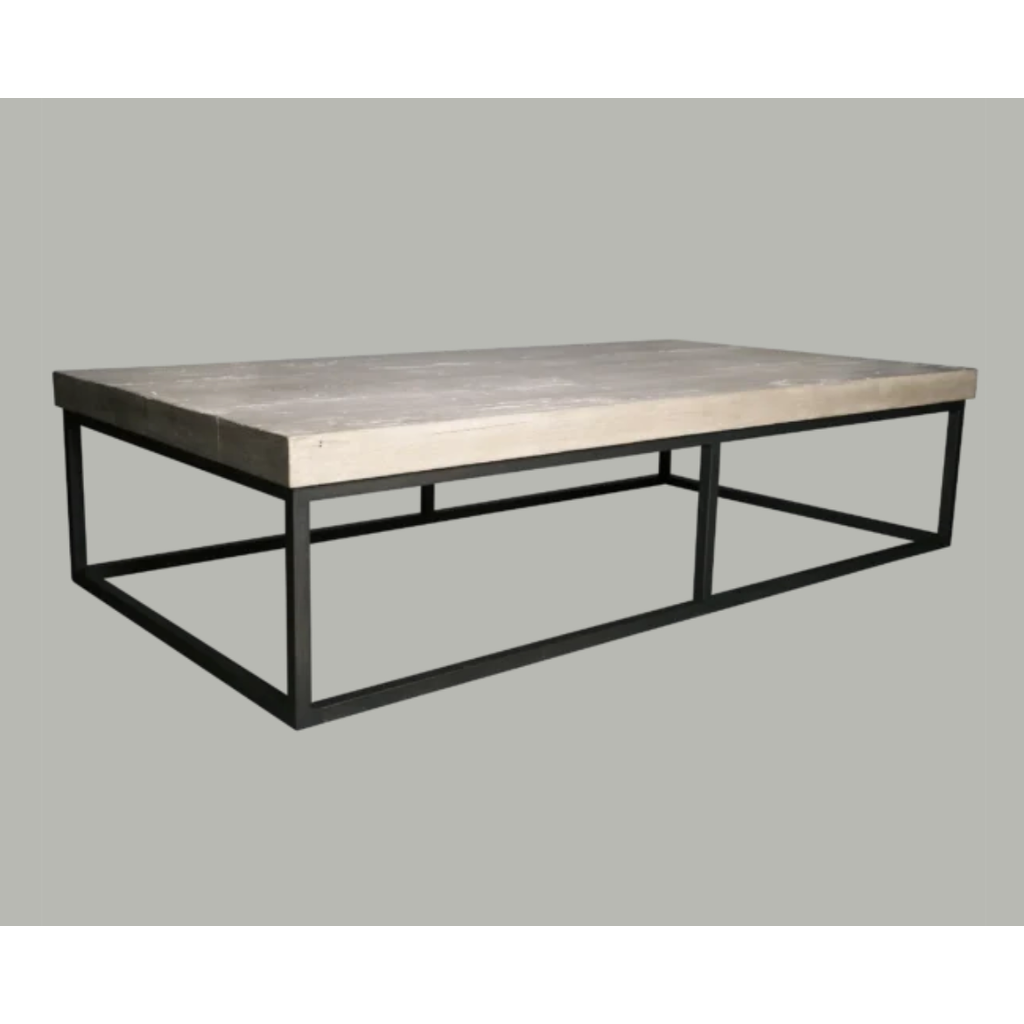 CFC Marin Reclaimed Lumber/Steel Coffee Table, 68" L (Large)