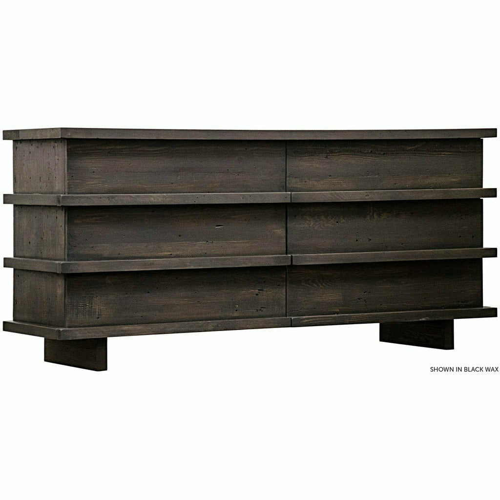 CFC Bergamot Modern Reclaimed Douglas Fir 6-Drawer Dresser, 76" W