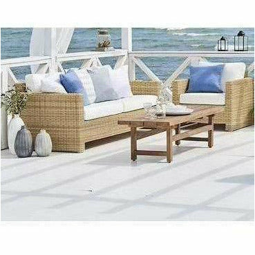 Sika-Design Exterior Sixty Lounge Chair w/ Cushion, Outdoor-Lounge Chairs-Sika Design-Natural-Tempotest White Canvas Seat and Back Cushion-Heaven's Gate Home, LLC