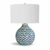 Regina Andrew Chevron Bone Table Lamp, Indigo-Table Lamps-Regina Andrew-Heaven's Gate Home