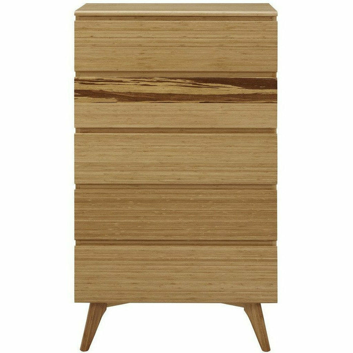 Greenington Azara Solid Bamboo Five Drawer Chest, Tiger Accent