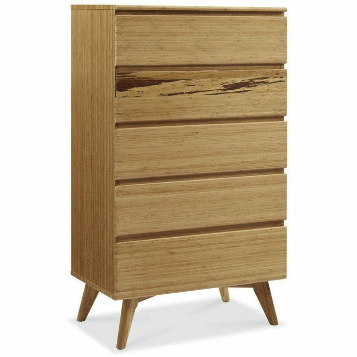 Greenington Azara Solid Bamboo Five Drawer Chest, Tiger Accent