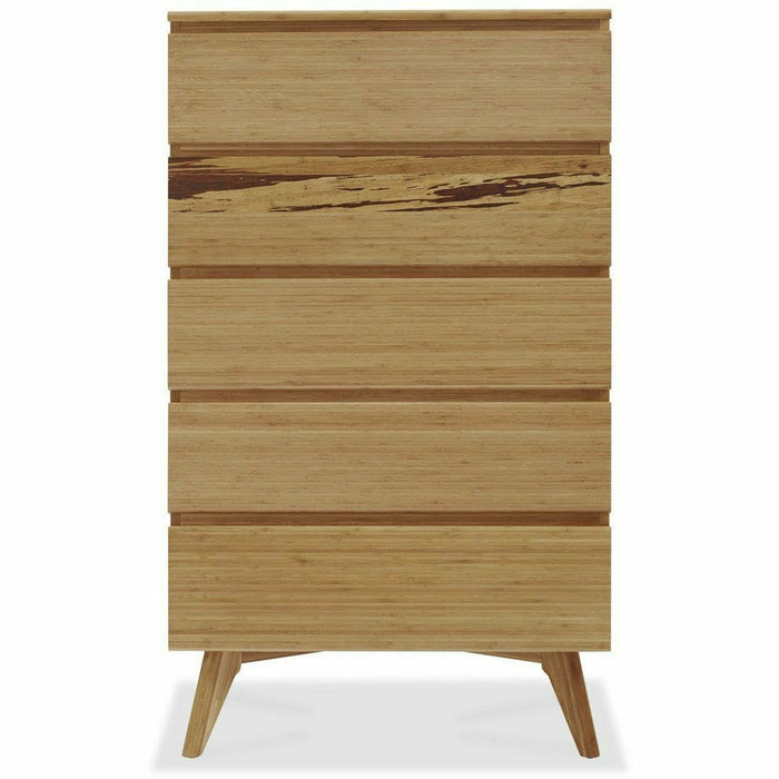 Greenington Azara Solid Bamboo Five Drawer Chest, Tiger Accent