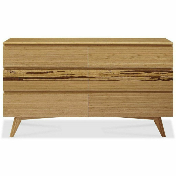 Greenington Azara Solid Bamboo Six Drawer Double Dresser, Tiger Accent