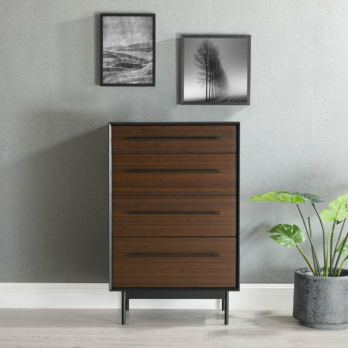 Greenington Park Avenue Solid Moso Bamboo 4 Drawer High Chest, Ruby