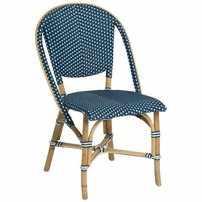 Sika-Design Affaire Sofie Rattan Side Bistro Chair, Stackable, Indoor/Covered Outdoor-Dining Chairs-Sika Design-Navy Blue / White Dots-Heaven's Gate Home, LLC