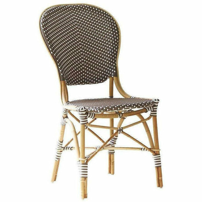 Sika-Design Affaire Isabell Rattan Bistro Side Chair, Stackable, Indoor/Covered Outdoor-Dining Chairs-Sika Design-Cappuccino / White Dots-Heaven's Gate Home, LLC
