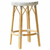 Sika-Design Affaire Simone Rattan Counter Stool, Stackable, Indoor/Covered Outdoor-Counter Stools-Sika Design-White / Cappuccino Dots-Heaven's Gate Home, LLC