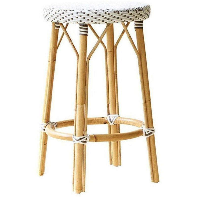 Sika-Design Affaire Simone Rattan Counter Stool, Stackable, Indoor/Covered Outdoor-Counter Stools-Sika Design-Black / Black-Heaven's Gate Home, LLC