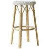 Sika-Design Affaire Simone Rattan Bar Stool, Stackable, Indoor/Covered Outdoor-Bar Stools-Sika Design-White / Cappuccino Dots-Heaven's Gate Home, LLC