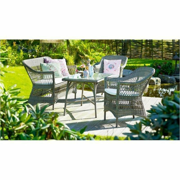 Sika-Design Georgia Garden Charlot 2-Seater w/ Cushion, Outdoor-Sofas-Sika Design-Antique-Polyester Snow White Cushion-Heaven's Gate Home, LLC