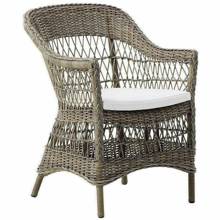 Sika-Design Georgia Garden Charlot Dining Chair w/ Cushion, Outdoor-Dining Chairs-Sika Design-Antique-Polyester Snow White Cushion-Heaven's Gate Home, LLC