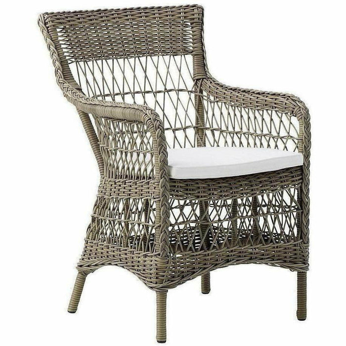 Sika-Design Georgia Garden Marie Dining Arm Chair w/ Cushion, Outdoor-Dining Chairs-Sika Design-Antique-Polyester Snow White Cushion-Heaven's Gate Home, LLC