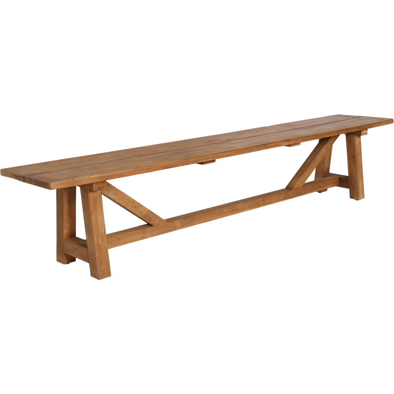 Sika-Design Teak George Reclaimed Wood Bench, Natural, Outdoor-Benches-Sika Design-Heaven's Gate Home, LLC